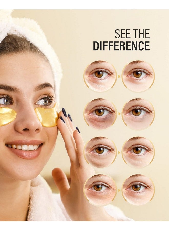 24K Gold Under Eye Patches (50 Pairs), Eye Mask, Collagen Skin Care Products, Eye Patches For Puffy Eyes, Eye Masks For Dark Circles And Puffiness