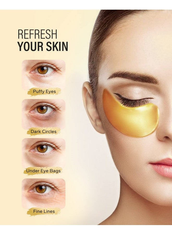 24K Gold Under Eye Patches (50 Pairs), Eye Mask, Collagen Skin Care Products, Eye Patches For Puffy Eyes, Eye Masks For Dark Circles And Puffiness