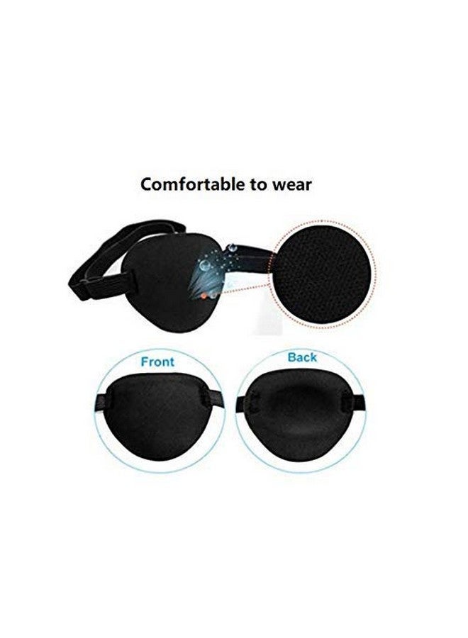 Black Eye Patch Adults And Kids Soft And Comfortable Pirate Eye Patch Single Eye Mask For Amblyopia Lazy Eye With Adjustable Buckle