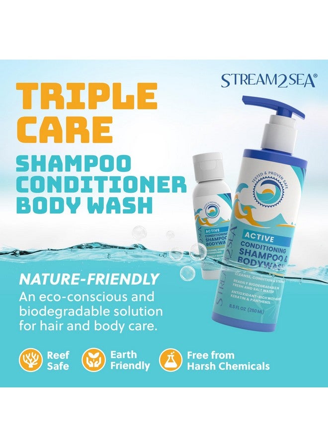 Non Toxic Shampoo And Conditioner Body Wash 3 In 1 For Swim Reef Safe Swimmers Shampoo For Men Women Kids All Natural Organic Shampoo Conditioner Biodegradable Soap Camping Travel Size 1.69Oz
