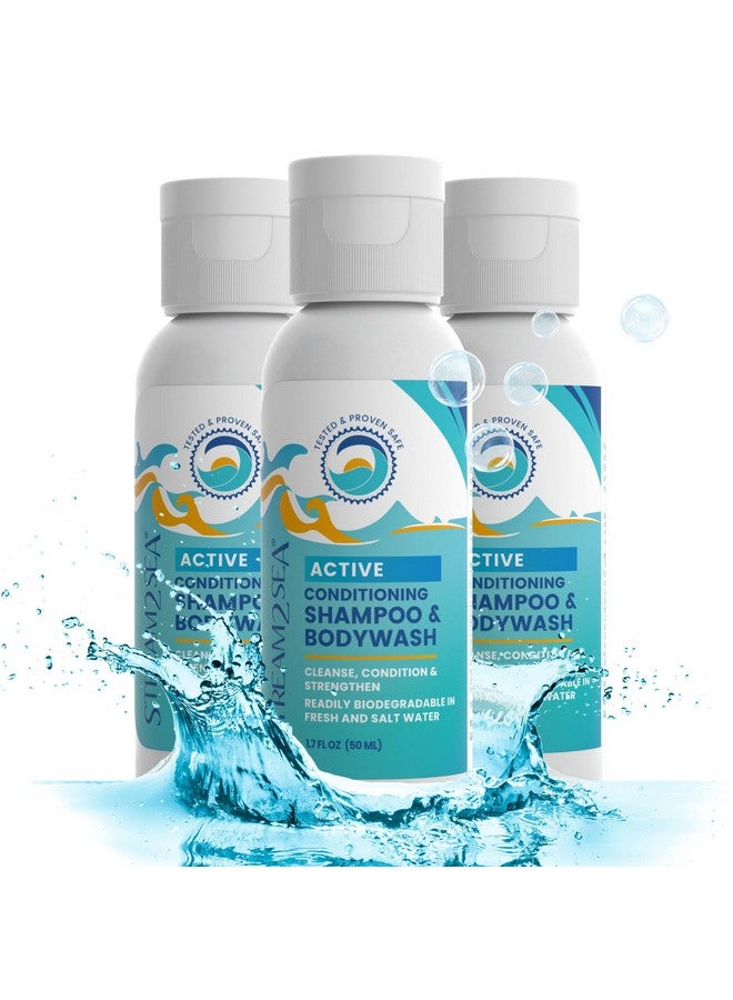 Non Toxic Shampoo And Conditioner Body Wash 3 In 1 For Swim Reef Safe Swimmers Shampoo For Men Women Kids All Natural Organic Shampoo Conditioner Biodegradable Soap Camping Travel Size 1.69Oz
