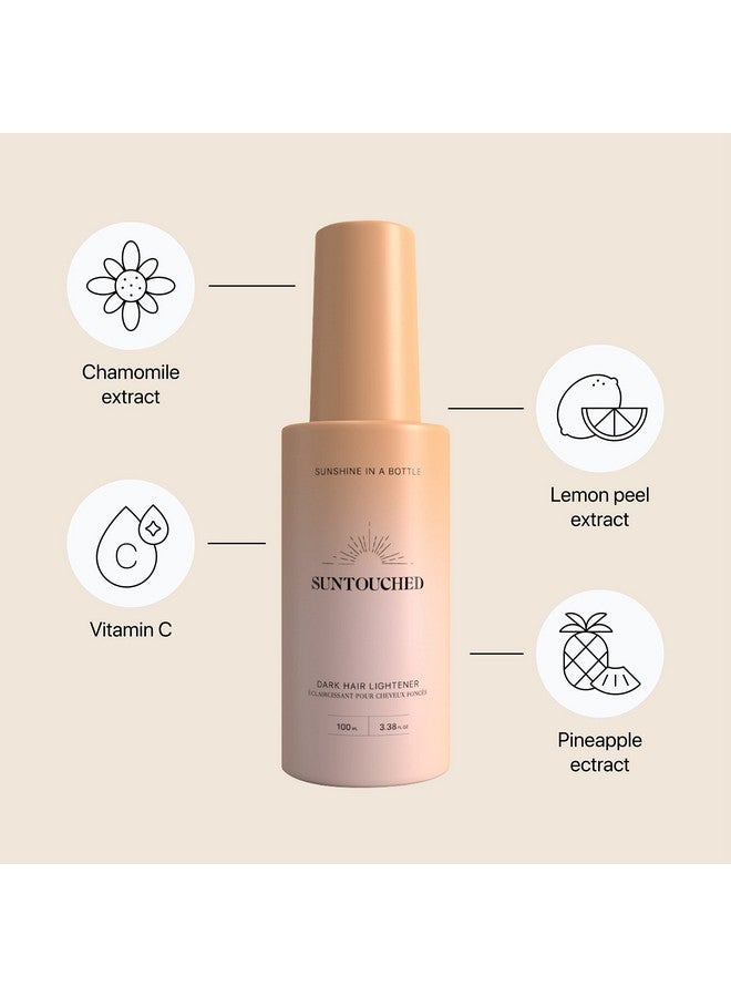 Sun Hair Lightener For Dark Hair Citrus & Chamomile Lightening Spray For Brunette Highlights Vegan Cruelty Free Paraben Free Ammonia Free Bleach Free 3.38 Fl Oz Spray