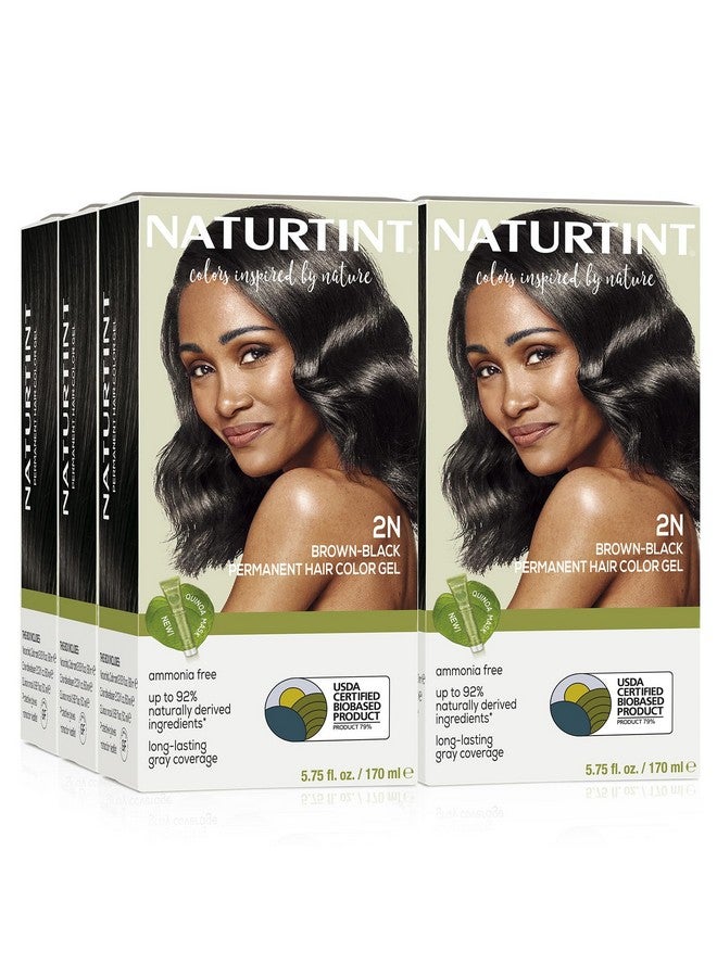 Permanent Hair Color 2N Brown Black (Pack Of 6), Ammonia Free, Vegan, Cruelty Free, Up To 100% Gray Coverage, Long Lasting Results