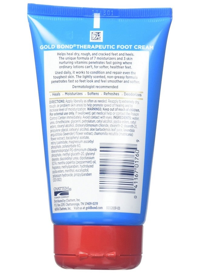 Therapeutic Foot Cream Jojoba & Peppermint Oil 4 Oz (Pack Of 6) Presentation May Vary.