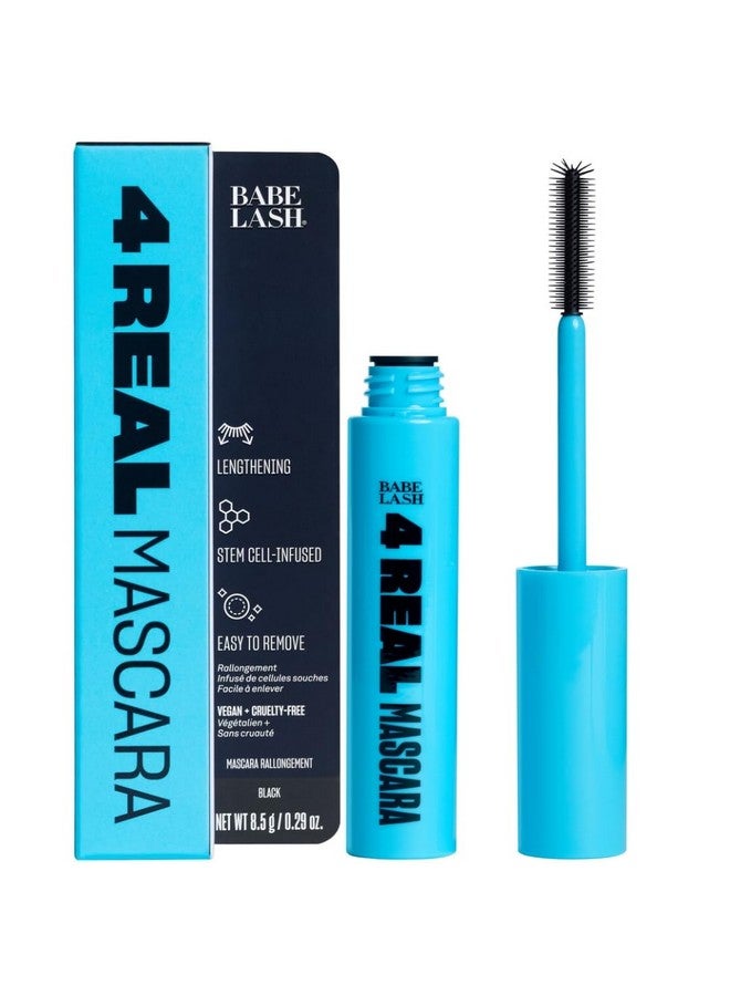 4 Real Mascara Black For Volume, Length, And Lift In Eyelashes, Defined & Flutterly Look, Vegan & Crueltyfree, 8.5G