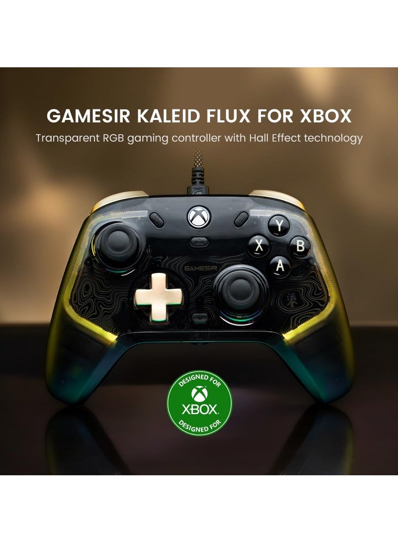 K1 Kaleid Flux Enhanced Wired Controller for Xbox, RGB Lighting and Hall Effect Joystick, Compatible with Xbox Series X|S, Xbox One, Windows 10/11 PC