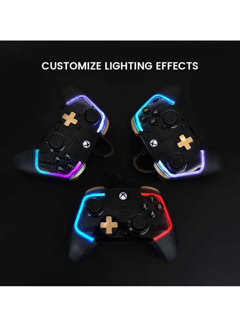 K1 Kaleid Flux Enhanced Wired Controller for Xbox, RGB Lighting and Hall Effect Joystick, Compatible with Xbox Series X|S, Xbox One, Windows 10/11 PC