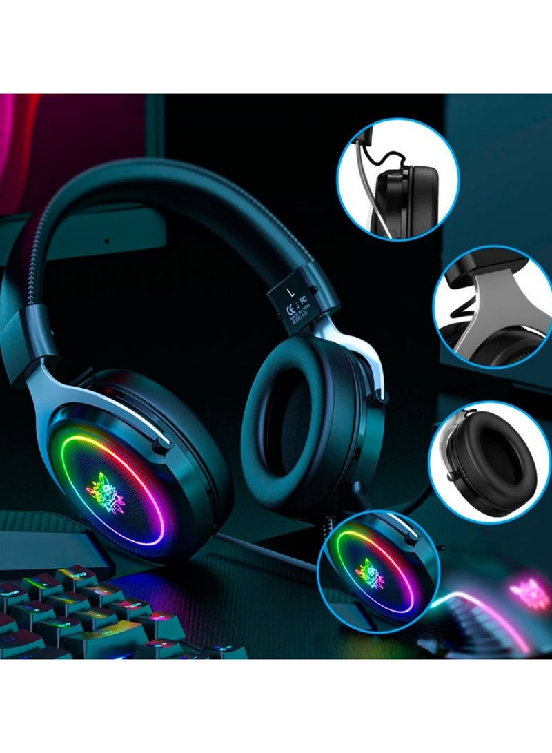 ONIKUMA X10 RGB Wired Gaming Headset With Detachable Mic