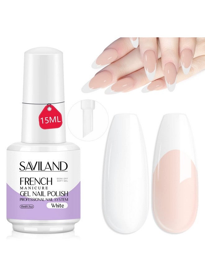 French Gel Nail Polish 0.5 Fl Oz White Color Soak Off U V Led Gel Polish Quick French Manicure Design Nail Art Gel Liner For Starter Diy At Home & Professional Nail Salon