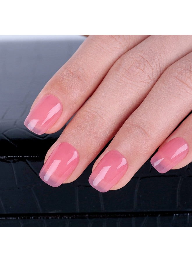Sheer Pink Gel Nail Polish 15Ml Jelly Pink Translucent Color Uvled Soak Off Gel Polish For Diy Nail Art Manicure And Pedicure At Home Or Salon 0.5 Fl Oz 1Pcs
