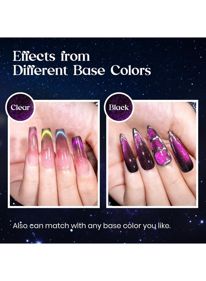 8 Colors 9D Cat Eye Gel Nail Polish Upgraded Magnetic Gel Polish Kit With Magnet Stick Galaxy Chameleon Effect Silky Cat Eye Nail Gel Soak Off Nail Art Salon Manicure Home Ladies Gift