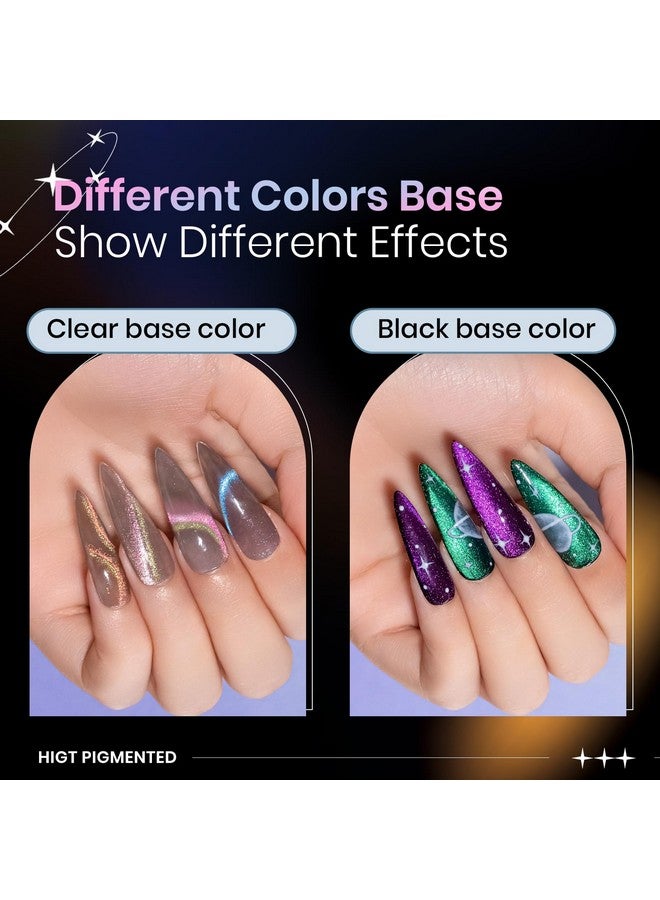9D Cat Eye Gel Nail Polish Set With Magnet 12 Colors Magnetic Cateye Gel Polish Chameleon Galaxy Effects Manicure For Nail Salon Diy Nail Art At Home