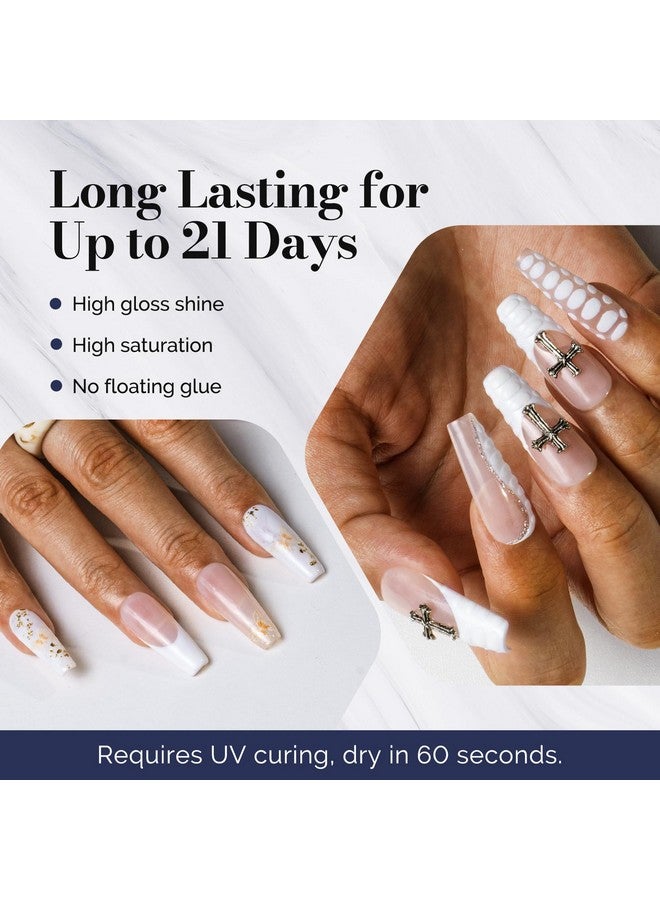 Fleurwee Plantbased Gel Nail Polish White P14 Hema Free 21 Nontoxic Long Lasting No Chip Color Uv Fingernail Toe Nail Polish Nail Art Manicure Diy At Home 0.5 Fl Oz