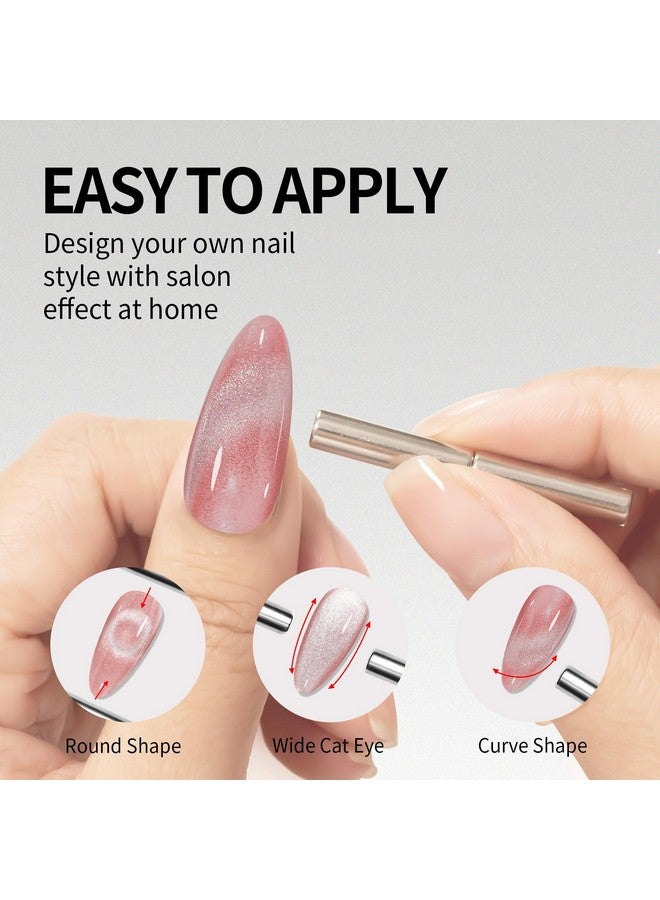 15Ml Cat Eye Gel Nail Polish 1Pc Jelly Pink Gel Polish With Magnet Soak Off Holographic Magnetic Nail Polish For Nail Art Manicure Salon Diy At Home 0.5 Oz