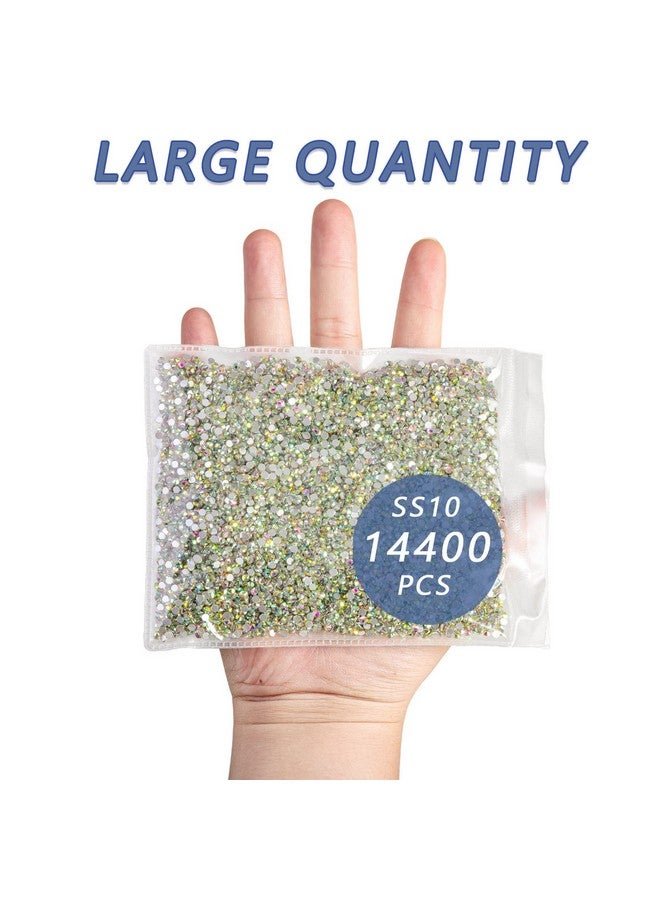 Flatback Rhinestones Bulk14400Pcs Ab Crystal Rhinestones For Nails Crafts Clothes Diy Decoration Crystal Ab Ss10 2.72.9Mm