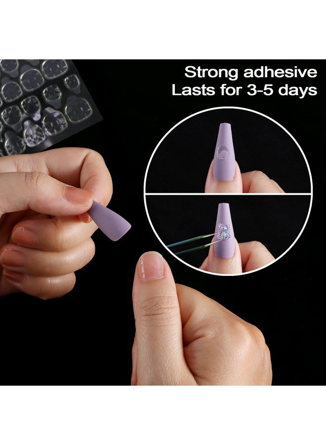 1200 Pcs Thin Breathable Adhesive Tabs Fake Nail Glue Sticker 50 Sheets Super Sticky Double Sided Tips (Germany Jelly Gel) Flexible For Acrylic False Nails Manicure Tape