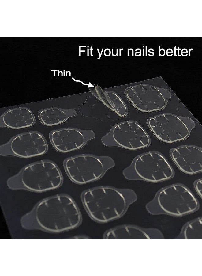 1200 Pcs Thin Breathable Adhesive Tabs Fake Nail Glue Sticker 50 Sheets Super Sticky Double Sided Tips (Germany Jelly Gel) Flexible For Acrylic False Nails Manicure Tape