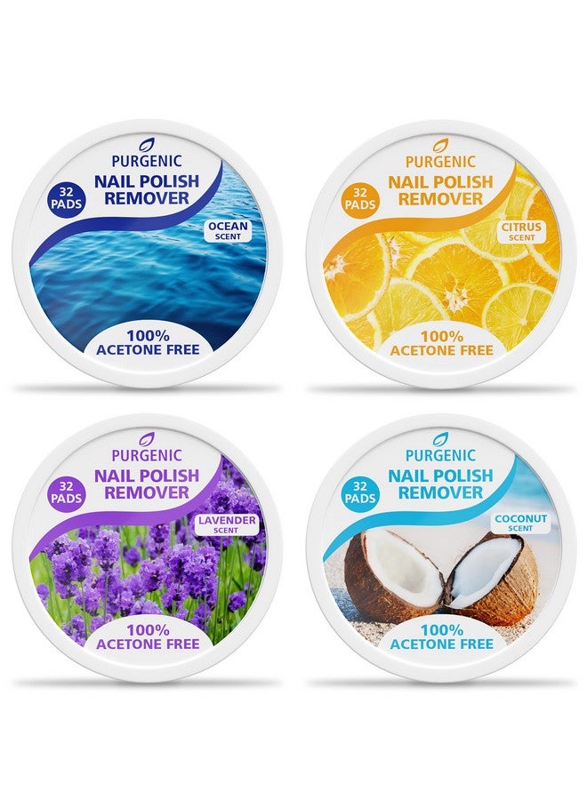 Nail Polish Remover Pads (128 Count) On The Go & Travel Lint Free Nail Polish Wipes Presoaked Pads Made All Natural Ingredients Cuticle Wipes No Harsh Odor Or Chemicals