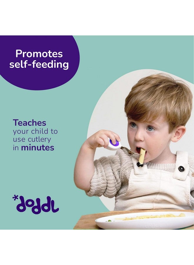 Toddler Utensils, Ergonomic Fork And Spoon Set For Self Feeding, Stainless Steel Silverware For 13 Year Olds, Bpa Free, Dishwasher Safe (Indigo)