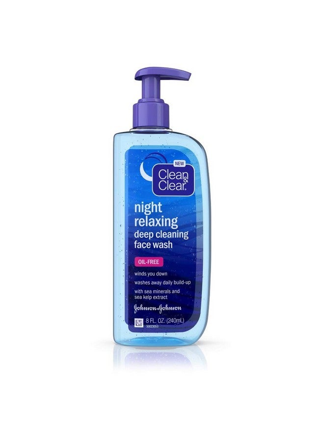 Night Relaxing Deep Cleaning Oilfree Night Face Wash Foaming Facial Cleanser With Hyaluronic Acid & Sea Kelp Extract Gently Removes Oil & Pore Clogging Impurities 8 Fl. Oz (Pack Of 6)