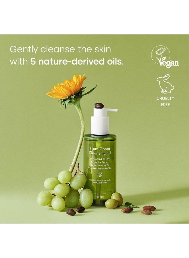 From Green Cleansing Oil 6.76 Fl.Oz / 200Ml Gentle Facial Cleanser, Crueltyfree & Vegan, Naturederived Oils (Renewal)