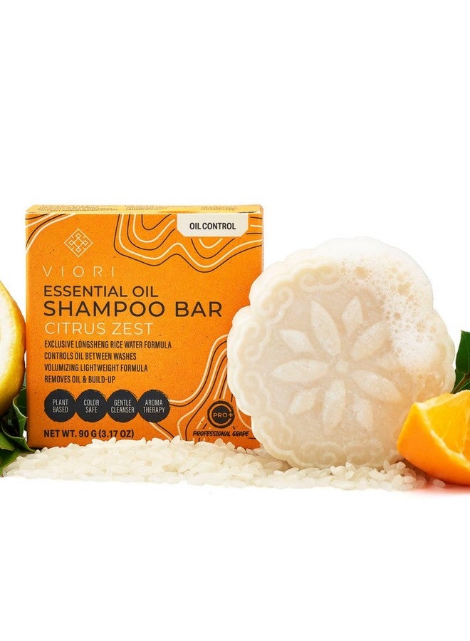 Citrus Zest Essential Oil Shampoo Bar Made With Rice Water Handcrafted All Natural Shampoo Bars Sulfate Free Shampoo