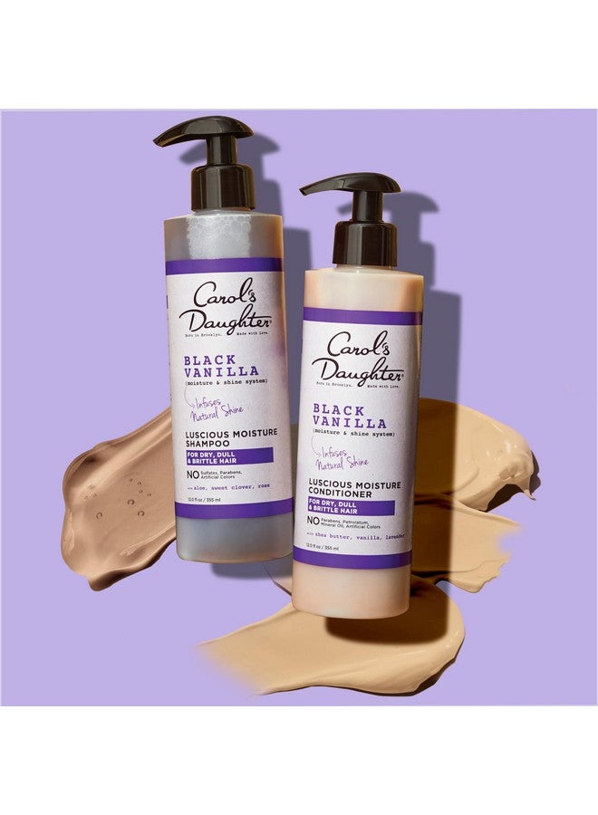 Black Vanilla Moisture Sulfate Free Shampoo For Curly Wavy Or Natural Hair Moisturizing Hair Care For Dry Damaged Hair 12 Fl Oz