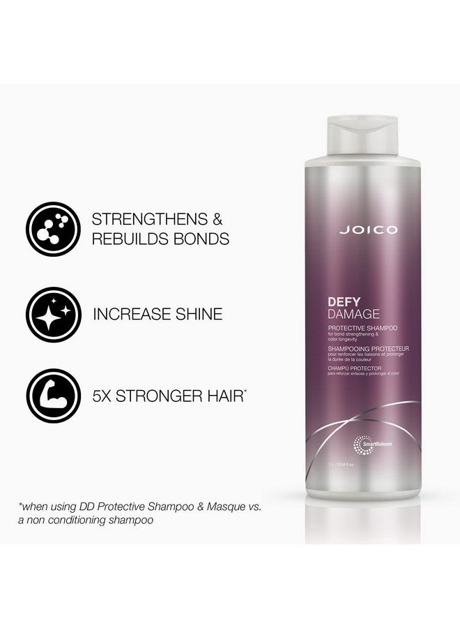 Defy Damage Protective Shampoo For Colortreated Hair Strengthen Bonds & Preserve Hair Color With Moringa Seed Oil & Arginine 33.8 Fl Oz