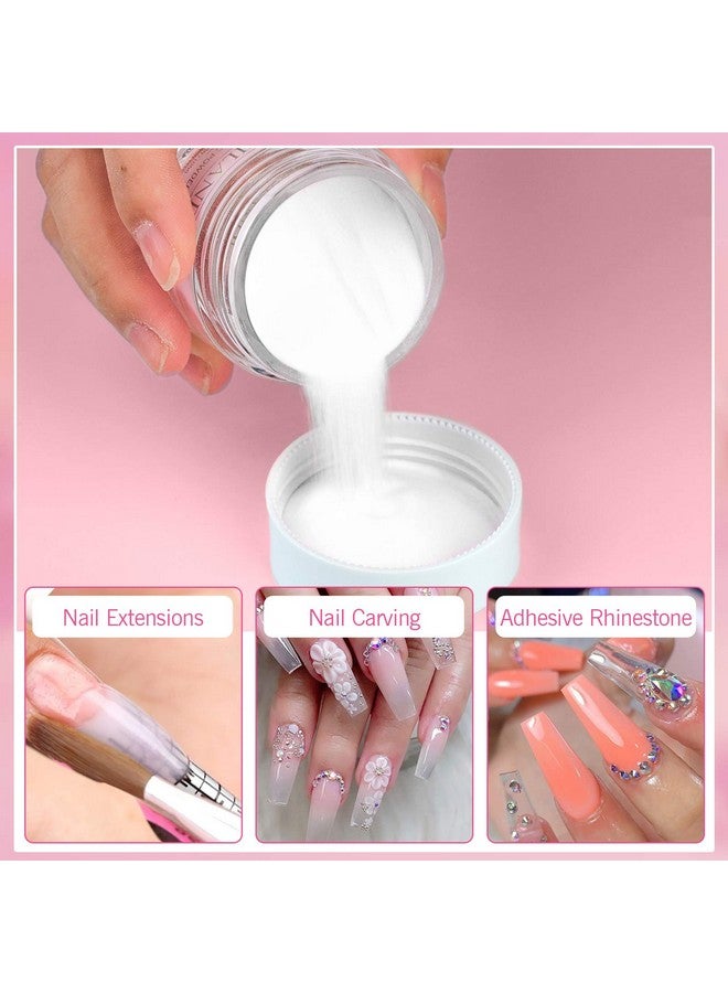 Clear Acrylic Powder Super Hard Nails 4.23Oz120G Professional Acrylic Nail Powder Large Capacity Acrilicos De Uas Polvo For Acrylic Nail Art 3D French Nail Manicure Extension Nail Carving