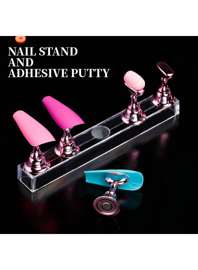 600Pcs Clear Coffin Nail Tips Acrylic Nail Kit Clear Press On Nails Long Fake Nails Coffin Nail Tips Full Cover Acrylic Nail Clipper Nail Stand For False Nails