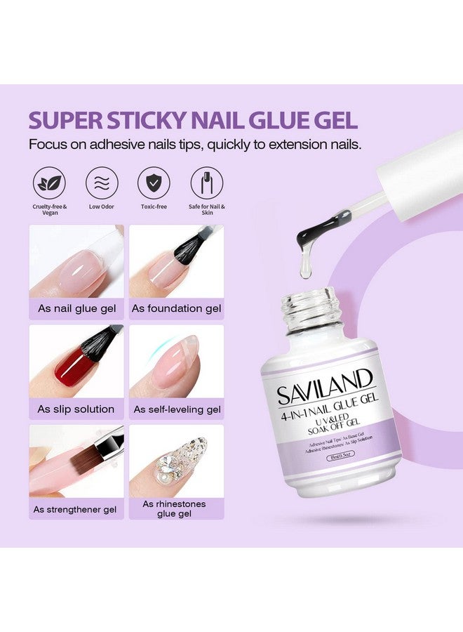 Gel X Nail Kit: Allin1 Beginner Gel Nail Kit With Nail Drill 0.5Oz Nail Glue Gel 500Pcs Long Coffin Nail Tips U V Lamp Acrylic Nail Kit Home Salon Diy Nail Art Gel Kit Manicure Gift