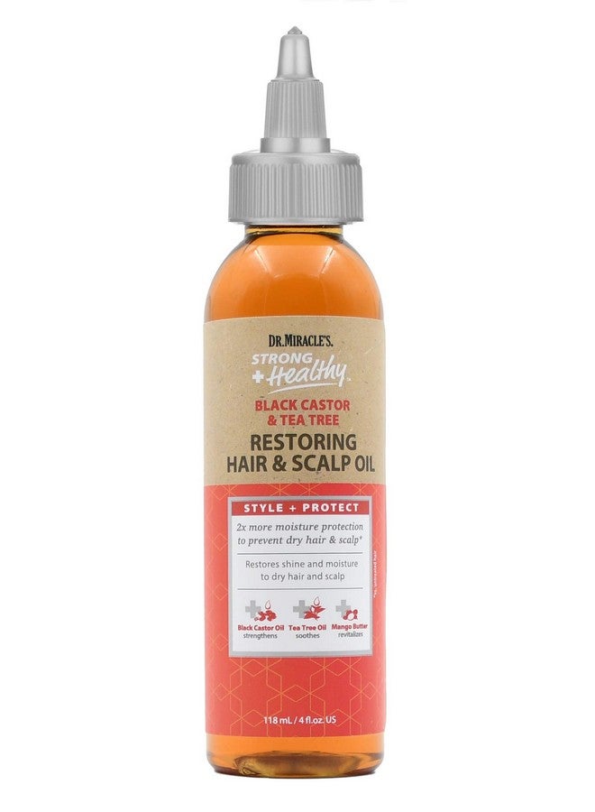 Strong & Healthy Restoring Hair & Scalp Oil. Contains Black Castor Oil Tea Tree Oil And Mango Butter Providing 2X More Moisture To Prevent Dry Hair And Scalp 4Oz