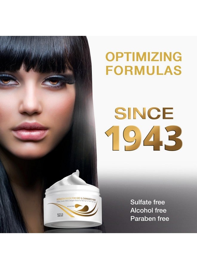 Vitamins Keratin Hair Mask Deep Conditioner Biotin Protein With Castor Oil Conditioning Repair Treatment For Thick Dry Damaged Or Color Treated Curly Wavy And Straight Coarse Hair