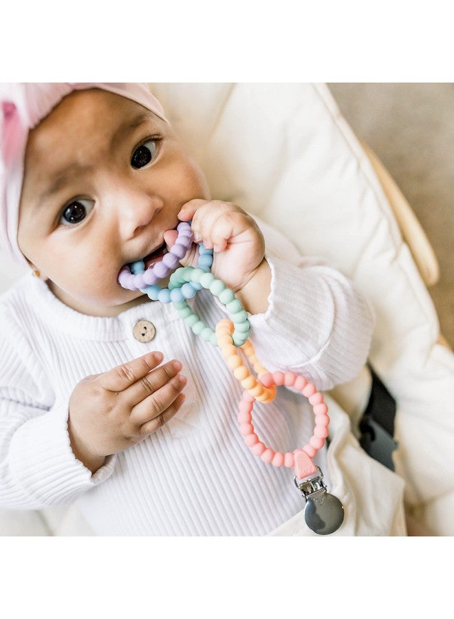 Cutie Clinks Attachable Teether Chew Toy For Babies (Mosaic)