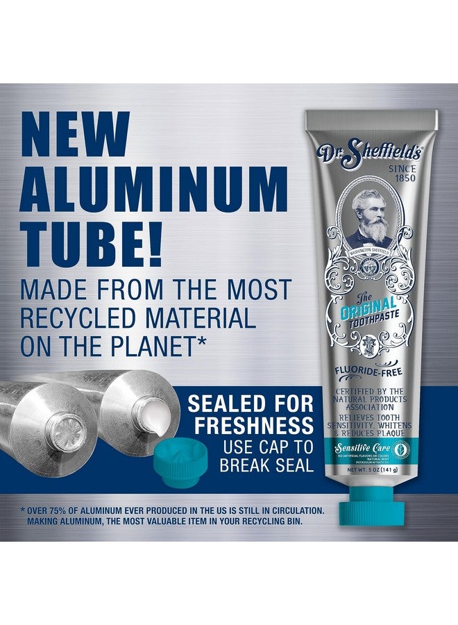 Dr. Sheffield’S Certified Natural Toothpaste (Sensitive) Fluoride Free Toothpaste/Sls Free, Antiplaque & Whitening (2 Pack)