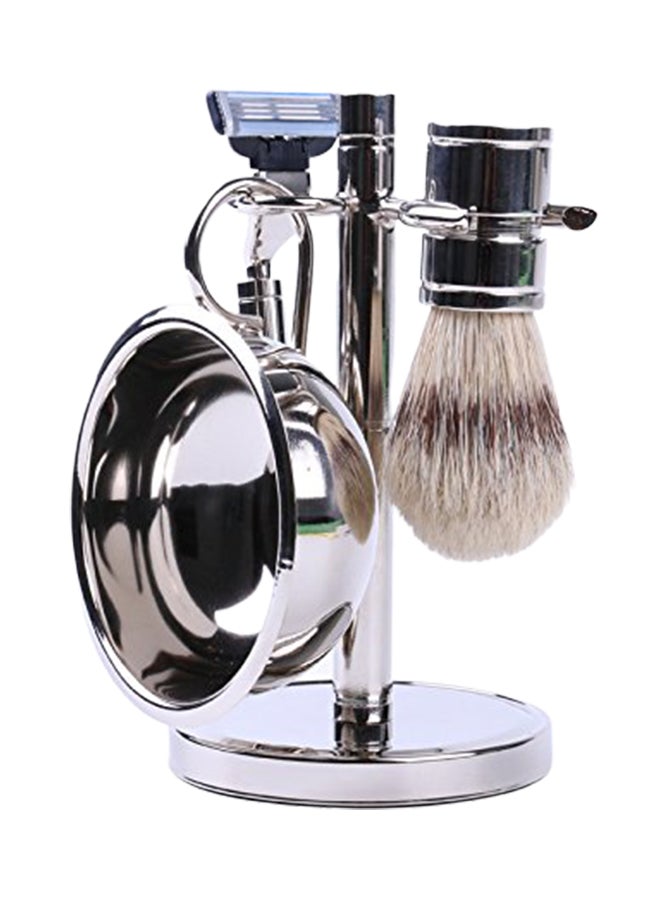 Stainless Steel Shaving Set Silver