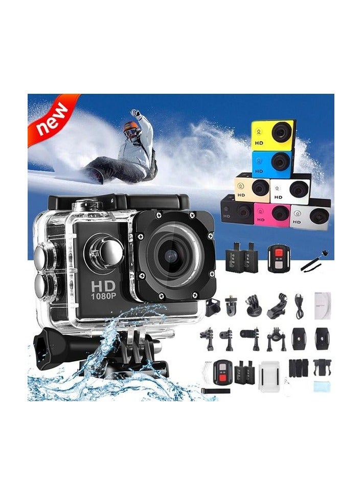 4K Action Camera 16MP Vision Sport Camera, Ultra HD WiFi Waterproof Camera, 170° HD Wide Angle Lens Underwater Cam with 2 Rechargeable Batteries and 2.0” HD Screen