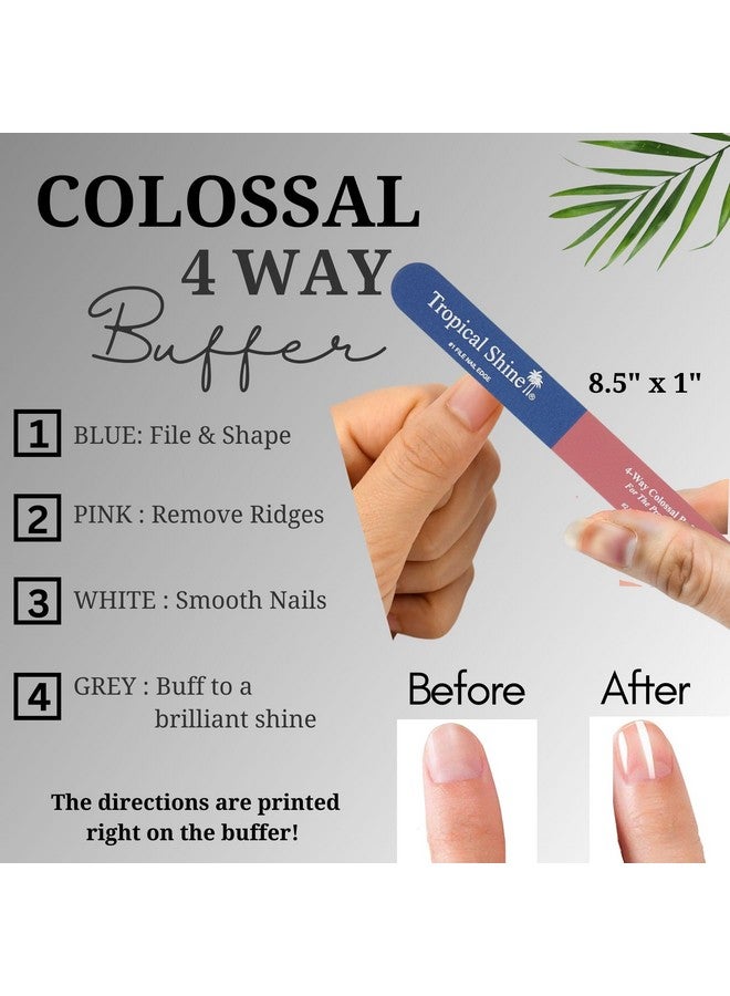 Colossal 4Way Bluepink Buffer Professional Nail File & Buffer For Shaping Smoothing And Polishing Nails Compact And Portable Nail Care Accessory (707330)
