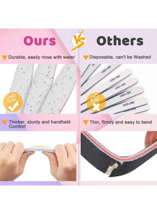 Professional Nail Files Emery Board Nail File For Natural Nails 100180240 Grit Nail Files For Acrylic Nails 12Pcs Fine Grit Nail File Manicure Tools Coarse Fingernail Files (180240 Grit)