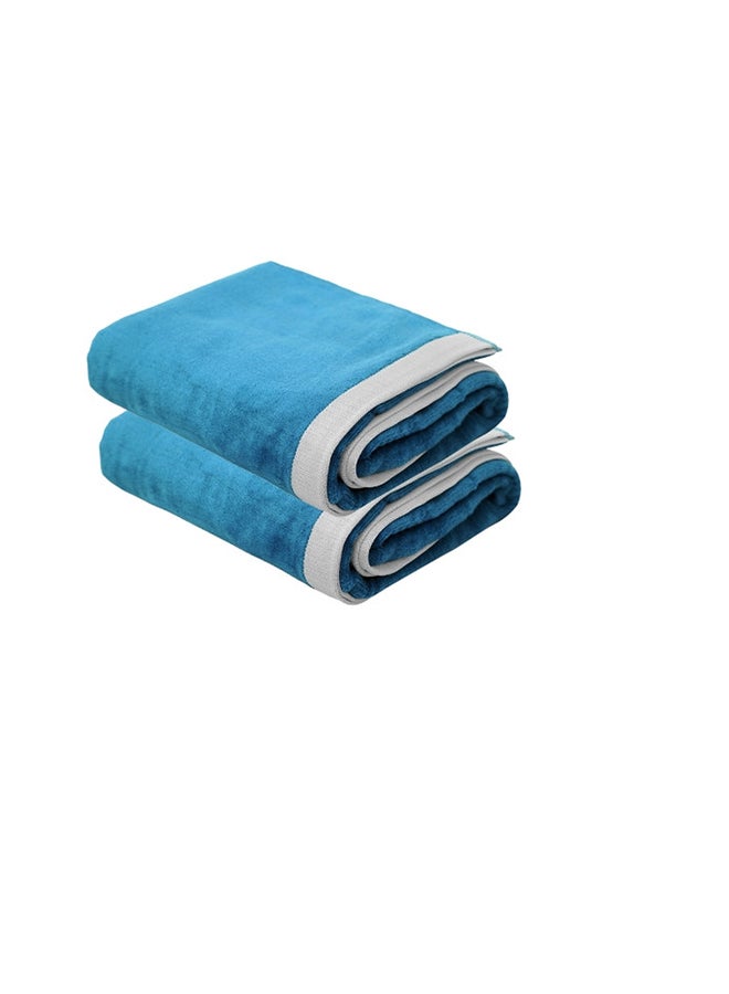 2 Piece Oversized Velour Luxury Beach Towel -Fluffy Velour Cotton 90 x 165 Cm-  450 GSM 100 % Cotton