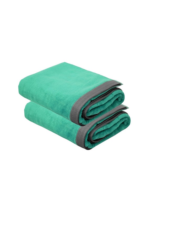 2 Piece Oversized Velour Luxury Beach Towel -Fluffy Velour Cotton 90 x 165 Cm-  450 GSM 100 % Cotton