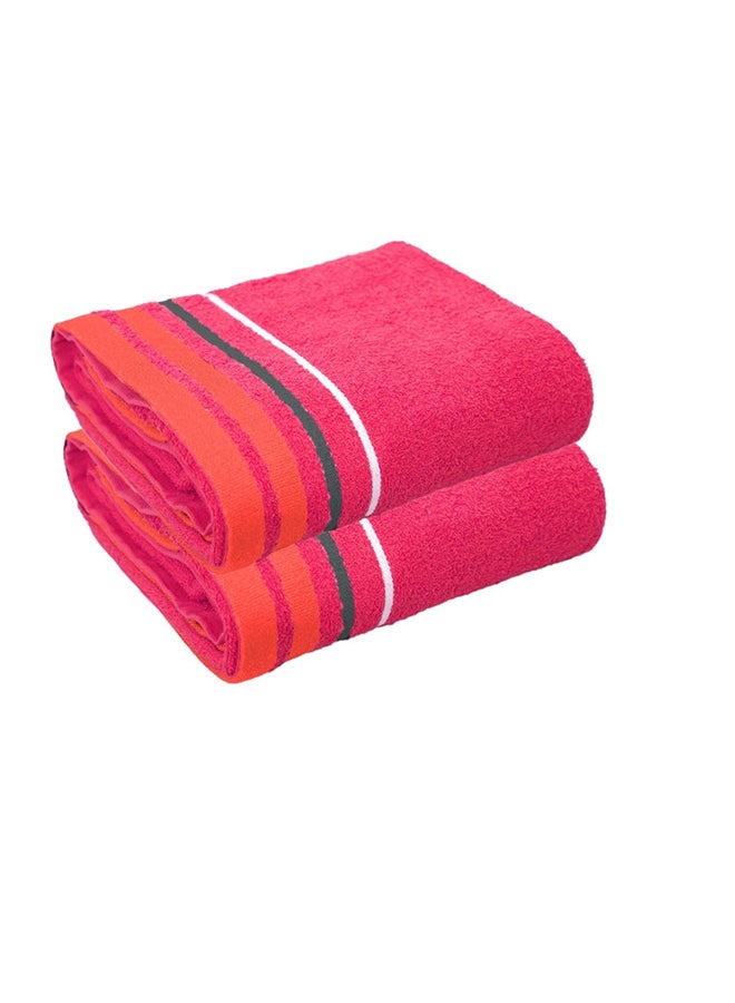 2 Piece Bath Towel 450 GSM 100% Cotton Terry 90x165 cm -Soft Feel Super Absorbent Quick Dry