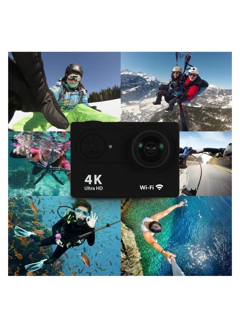 Ultra HD Action Camera 4K 30fps, 30m/98ft Waterproof, 170° Wide Angle Underwater Camera with WiFi, 2