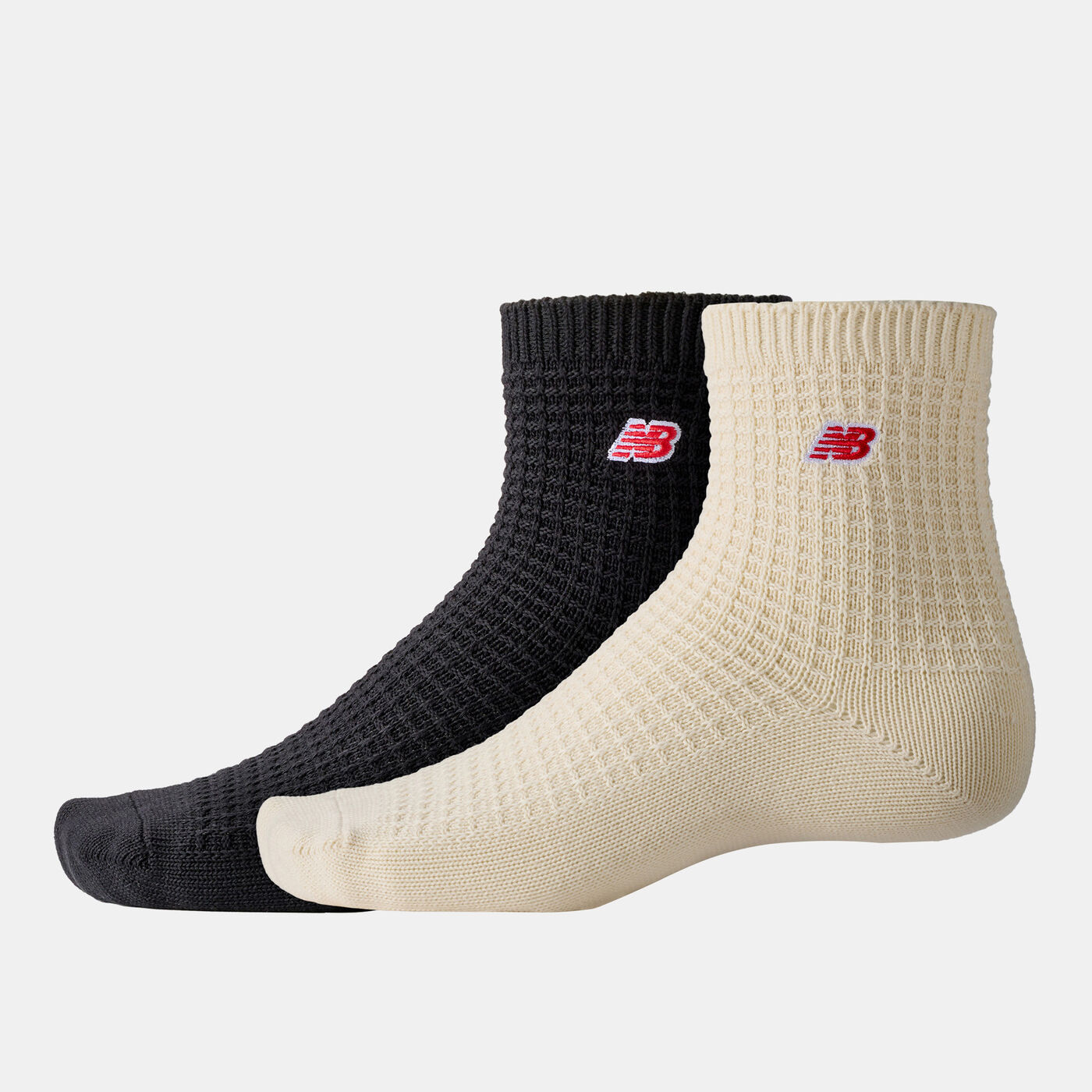 Waffle Knit Ankle Socks (2 Pairs)