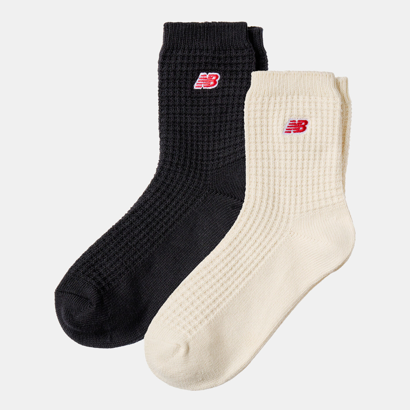 Waffle Knit Ankle Socks (2 Pairs)