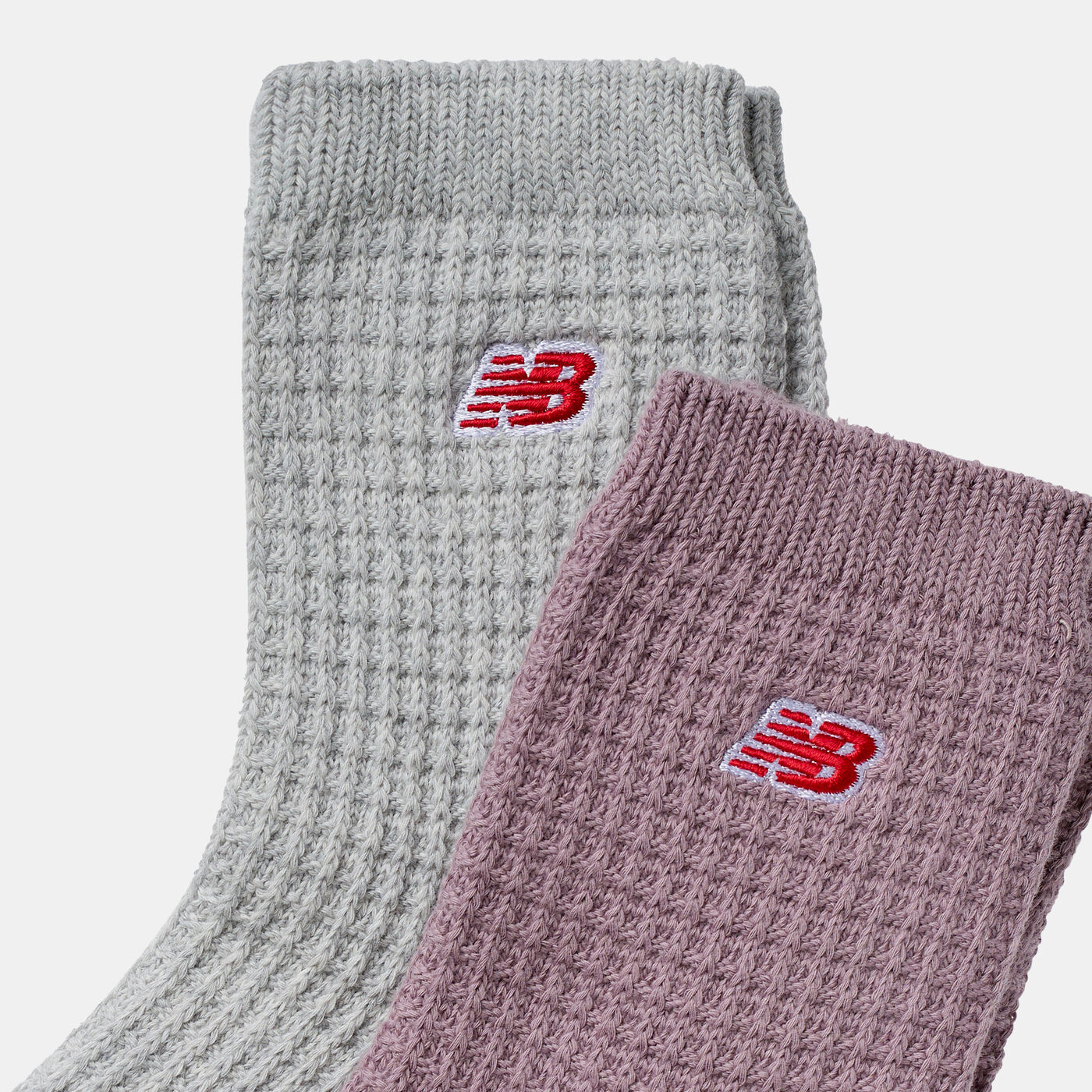 Waffle Knit Ankle Socks (2 Pairs)