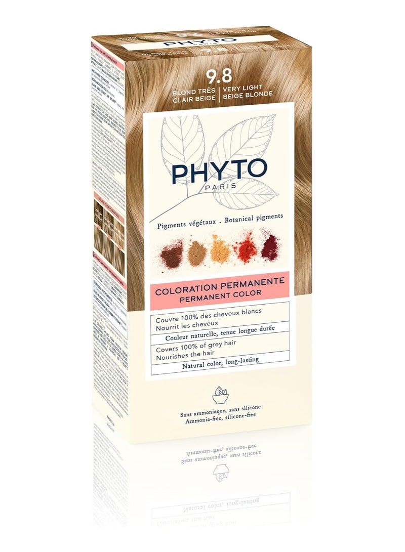 Phytocolor Permanent Hair Color - 9.8 Very Light Biege Blonde