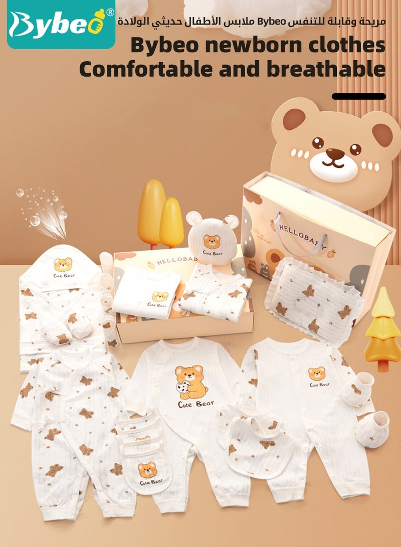 25PCS Newborn Baby Gifts Set, Newborn Layette Gift Set, Baby Clothes Accessories Set for Boys and Girls, Premium Cotton, Perfect Gift Box for Spring Summer Autumn Winter Four Seasons