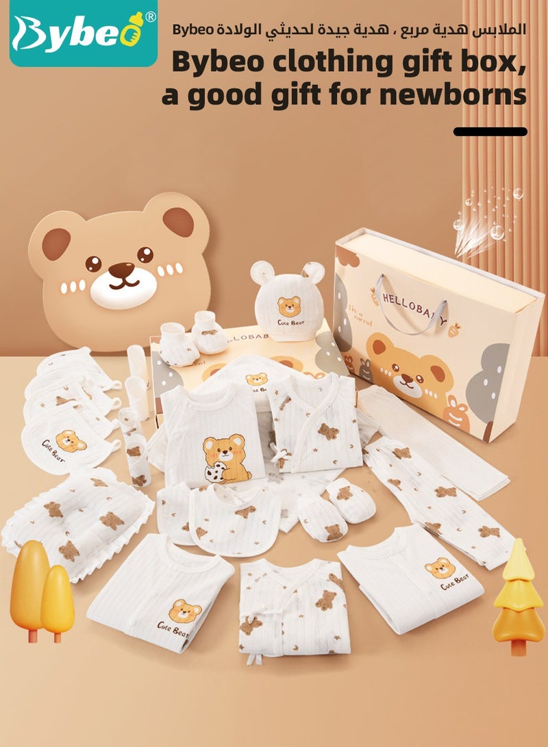 25PCS Newborn Baby Gifts Set, Newborn Layette Gift Set, Baby Clothes Accessories Set for Boys and Girls, Premium Cotton, Perfect Gift Box for Spring Summer Autumn Winter Four Seasons