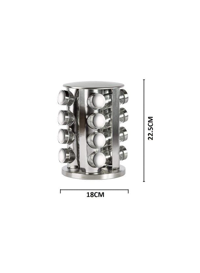 Spice Carousel 16 Jar Revolving Spice Rack Stainless Steel
